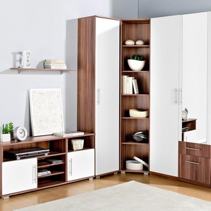 Jugendzimmer-Set PRIESS Schlafzimmermöbel-Sets Gr. mit 2-trg. Kleiderschrank, weiß (nussbaumfarben, weiß) Baby Komplett-Kinderzimmer