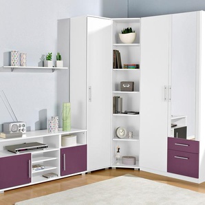 Jugendzimmer-Set PRIESS Schlafzimmermöbel-Sets Gr. mit 2-trg. Kleiderschrank, lila (weiß, brombeer) Baby Komplett-Kinderzimmer