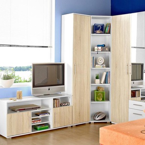 Jugendzimmer-Set PRIESS Schlafzimmermöbel-Sets Gr. mit 3-trg. Kleiderschrank, weiß (weiß, struktureichefarben hell) Baby Komplett-Kinderzimmer