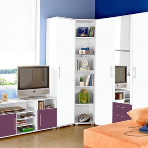 Jugendzimmer-Set PRIESS Schlafzimmermöbel-Sets Gr. mit 3-trg. Kleiderschrank, lila (weiß, brombeer) Baby Komplett-Kinderzimmer