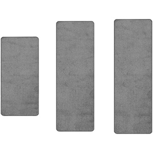 Bettumrandung PRIMAFLOR-IDEEN IN TEXTIL MANILA Gr. B/L (Brücke): 67 cm x 140 cm (2 St.) B/L (Läufer): 67 cm x 200 cm (1 St.), rechteckig, grau (silbergrau) Bettumrandungen Bettvorleger, Kurzflor, Uni Farben, Läufer-Set für das Schlafzimmer