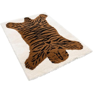 Primaflor-Ideen in Textil Kinderteppich NOMAD - Tiger, rechteckig, Höhe: 35 mm, Hochflor, Motiv Tiger, weich & kuschelig, Kinderzimmer
