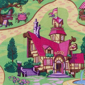 Primaflor-Ideen in Textil Kinderteppich Spielteppich CANDY TOWN, rechteckig, Höhe: 6,5 mm, Kurzflor, Straßen-Spiel-Teppich, Kinderzimmer