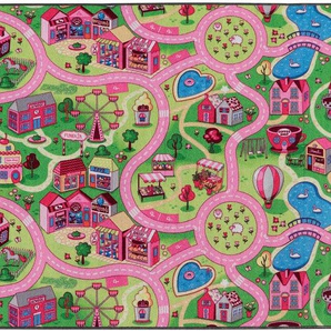 Primaflor-Ideen in Textil Kinderteppich SWEET CITY, Made in Belgium, rechteckig, Höhe: 5 mm, Straßen-Spiel-Teppich, Straßenbreite ca. 9 cm, Kinderzimmer