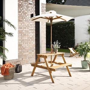 Primaster Kindersitzgruppe Mia mit Sonnenschirm holz GLO691200983