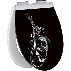 Primaster - WC-Sitz mit Absenkautomatik Motorrad weiß und Beleuchtung WC-Sitz