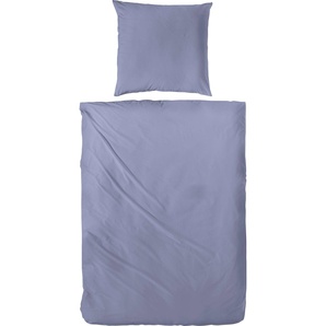 Bettwäsche PRIMERA Erko Gr. B/L: 155 cm x 220 cm (1 St.), B/L: 80 cm x 80 cm (1 St.), Perkal, blau Perkal-Bettwäsche mit Reißverschluss