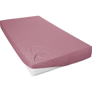 Spannbettlaken PRIMERA Mako-Feinjersey Bettlaken Gr. B/L: 190 cm x 200 cm (1 St.), Jersey, 22 cm, rot (rosenholz) Jersey-Spannbettlaken Spannbettlaken Laken weiche Jersey Qualität aus reiner Baumwolle