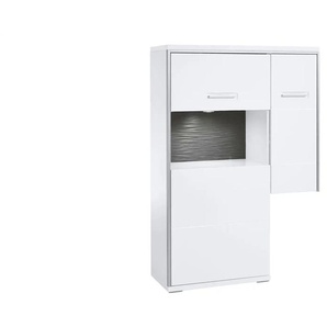 Primo Anstell-Highboard Setto - weiß - Materialmix - 94 cm - 137 cm - cm 38,0 | Möbel Kraft
