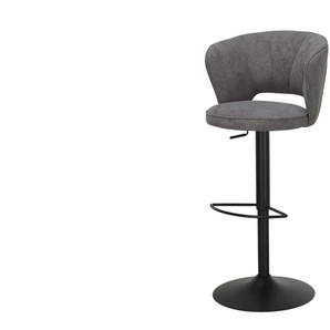 Primo Barhocker mit bequemer Rückenlehne Gerrit - grau - Materialmix - 54 cm - 112,8 cm - cm 54,0 | Möbel Kraft