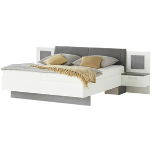 Primo Bettanlage mit LED-Beleuchtung Allegre - weiß - Materialmix - 289 cm - 96,5 cm | Möbel Kraft