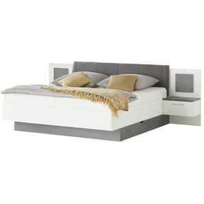 Primo Bettanlage mit LED-Beleuchtung Allegre - weiß - Materialmix - 289 cm - 96,5 cm | Möbel Kraft