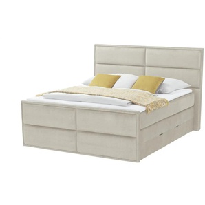 Boxspringbett mit Bettkasten - beige - Materialmix - 177 cm - 136 cm | Möbel Kraft