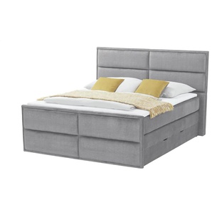 Boxspringbett mit Bettkasten - grau - Materialmix - 197 cm - 136 cm | Möbel Kraft