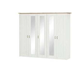 Primo Drehtürenschrank 5-türig Trient - weiß - Materialmix - 265 cm - 224 cm - cm 60,0 | Möbel Kraft