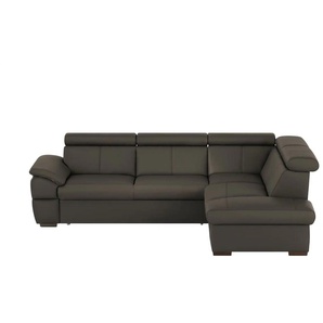 Primo Ecksofa aus Echtleder Town - braun - Materialmix - 264 cm - 76 cm - cm 210,0 | Möbel Kraft
