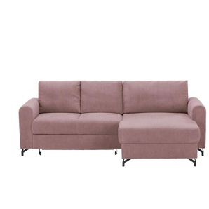 Primo Ecksofa Cord Latina - rosa/pink - Materialmix - 232 cm - 110 cm - cm 156,0 | Möbel Kraft