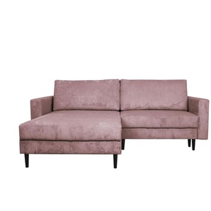 Primo Ecksofa trendiger Cordstoff Livorno - rosa/pink - Materialmix - 221 cm - 105 cm - cm 153,0 | Möbel Kraft