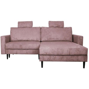 Primo Ecksofa trendiger Cordstoff Livorno - rosa/pink - Materialmix - 221 cm - 105 cm - cm 153,0 | Möbel Kraft