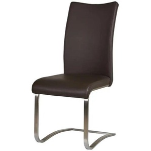 Primo Freischwinger mit Edelstahlgestell Letitia - braun - Materialmix - 43 cm - 103 cm - cm 52,0 | Möbel Kraft