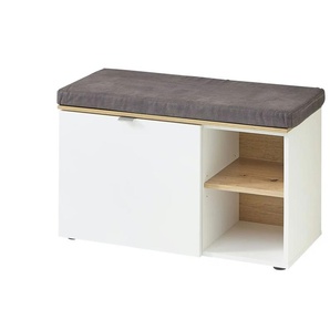 Primo Garderobenbank Turin - weiß - Materialmix - 78 cm - 50 cm - cm 38,0 | Möbel Kraft