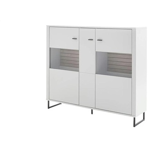 Primo Highboard Leni - grau - Materialmix - 159 cm - 136 cm - cm 37,0 | Möbel Kraft