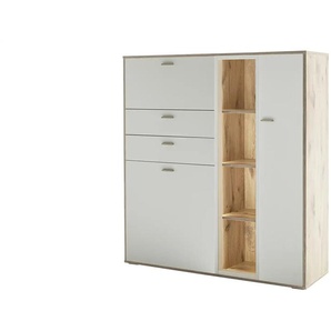 Primo Highboard Santerno - weiß - Materialmix - 124 cm - 133 cm - cm 37,0 | Möbel Kraft