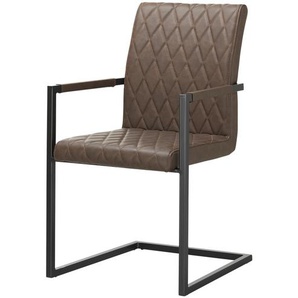 Primo Kunstleder-Freischwinger  Leira - braun - Materialmix - 54 cm - 91 cm - 63 cm | Möbel Kraft