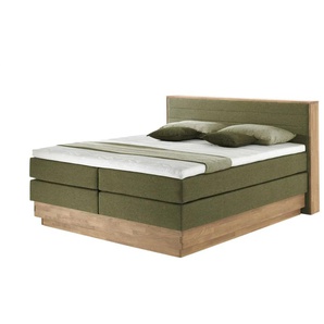 Primo Massivholz-Boxspringbett mit Bettkasten Morgan - grün - Materialmix - 164 cm - 113 cm | Möbel Kraft