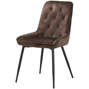 Primo Polsterstuhl  Henriette - braun - Materialmix - 48,5 cm - 84,5 cm - 57,5 cm | Möbel Kraft
