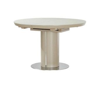 Primo Säulentisch ausziehbar Dante - creme - Materialmix - 76,5 cm - 120.0 | Möbel Kraft