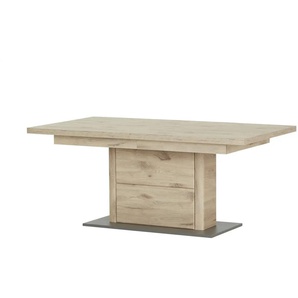 Primo Säulentisch ausziehbar Lantis - holzfarben - Materialmix - 100 cm - 77 cm | Möbel Kraft