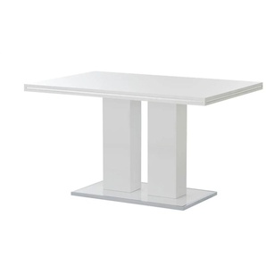 Primo Säulentisch in Weißem Hochglanzlack Basti - weiß - Materialmix - 85 cm - 75 cm | Möbel Kraft