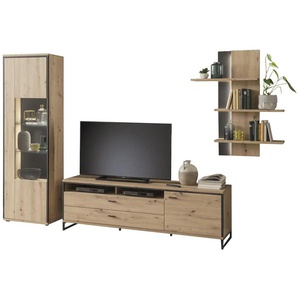 Primo Wohnkombination Argon - holzfarben - Materialmix - 307 cm - 210 cm - cm 50,0 | Möbel Kraft