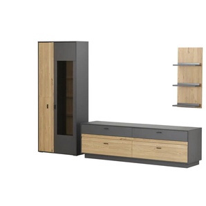 Primo Wohnkombination Butera - grau - Materialmix - 299 cm - 206 cm - cm 50,0 | Möbel Kraft