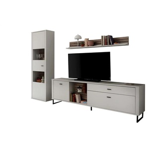 Primo Wohnkombination Leni - grau - Materialmix - 271 cm - 206 cm - cm 44,0 | Möbel Kraft
