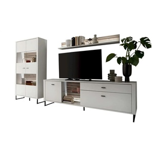 Primo Wohnkombination Leni - grau - Materialmix - 310 cm - 187 cm - cm 44,0 | Möbel Kraft