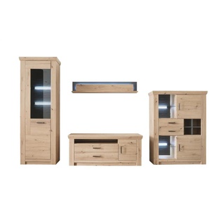 Primo Wohnkombination Marian - holzfarben - Materialmix - 336 cm - 211 cm - cm 55,0 | Möbel Kraft