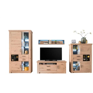 Primo Wohnkombination Marian - holzfarben - Materialmix - 364 cm - 211 cm - cm 55,0 | Möbel Kraft