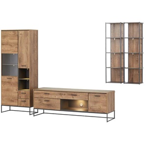 Primo Wohnkombination New York - holzfarben - Materialmix - 320 cm - 196 cm - cm 48,0 | Möbel Kraft