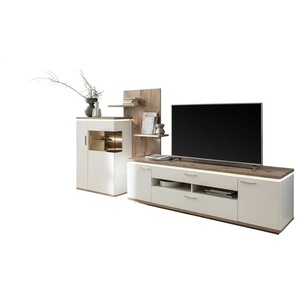 Primo Wohnkombination Parez - weiß - Materialmix - 305 cm - 188 cm - cm 50,0 | Möbel Kraft