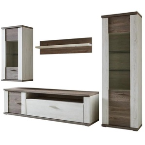 Primo Wohnkombination Titan - weiß - Materialmix - 303 cm - 207 cm - cm 52,0 | Möbel Kraft