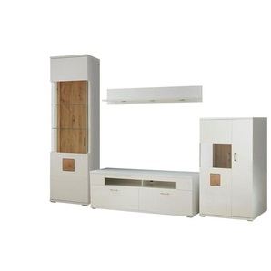 Primo Wohnkombination Topeka - weiß - Materialmix - 310 cm - 209 cm - cm 51,0 | Möbel Kraft