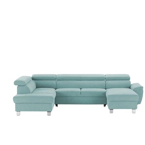 Primo Wohnlandschaft aus Mikrofaser Avola - türkis/petrol - Materialmix - 318 cm - 90 cm - cm 208,0 | Möbel Kraft