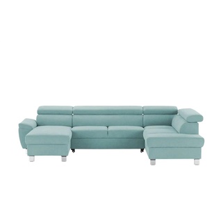 Primo Wohnlandschaft aus Mikrofaser Avola - türkis/petrol - Materialmix - 318 cm - 90 cm - cm 208,0 | Möbel Kraft