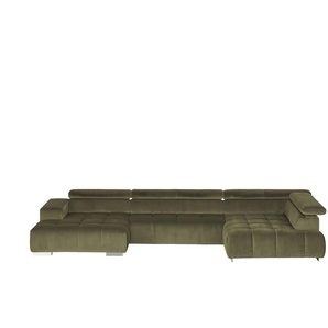 Primo Wohnlandschaft aus Samt - grün - Materialmix - 409 cm - 70 cm - cm 225,0 | Möbel Kraft