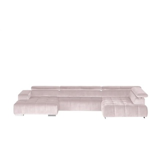 Primo Wohnlandschaft aus Samt - rosa/pink - Materialmix - 409 cm - 70 cm - cm 225,0 | Möbel Kraft