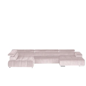 Primo Wohnlandschaft aus Samt - rosa/pink - Materialmix - 409 cm - 70 cm - cm 225,0 | Möbel Kraft