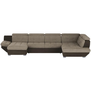 Primo Wohnlandschaft  Elias II - braun - Materialmix - 383 cm - 80 cm - 228 cm | Möbel Kraft