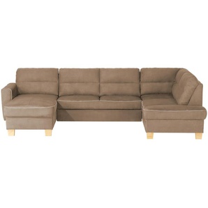 Primo Wohnlandschaft mit Schlaffunktion  Vito - braun - Materialmix - 309 cm - 87 cm - 190 cm | Möbel Kraft